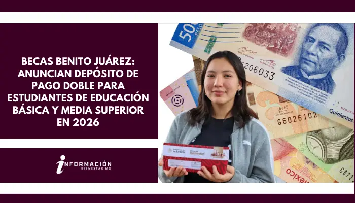Becas Benito Juárez: Anuncian depósito de pago doble para estudiantes de educación básica y media superior en 2026